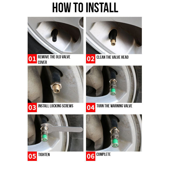 4-Pack Tire Pressure Alert Caps