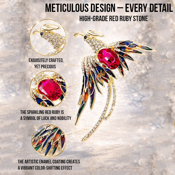 Phoenix Ruby Brooch
