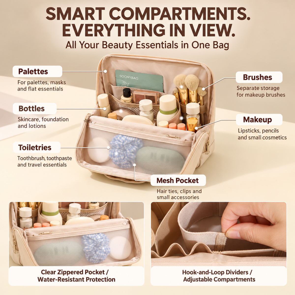 Travel Makeup Organizer Bag