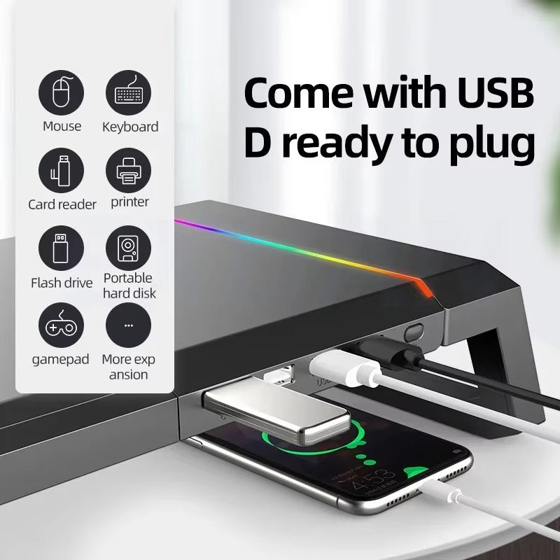 RGB USB 3.0 Multi-Function Monitor Stand