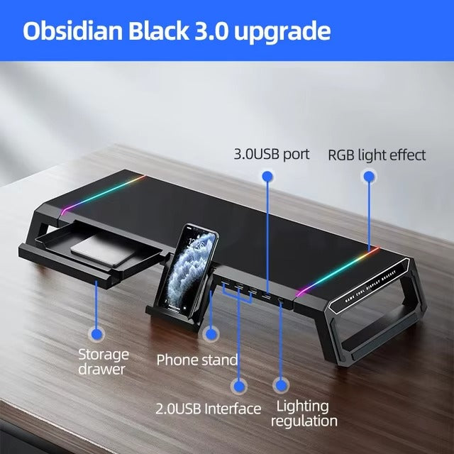 RGB USB 3.0 Multi-Function Monitor Stand