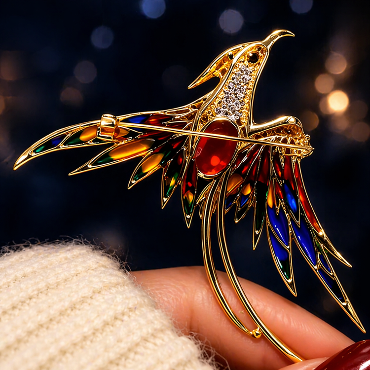 Phoenix Ruby Brooch