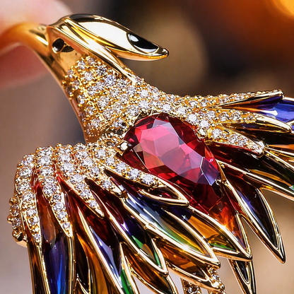 Phoenix Ruby Brooch