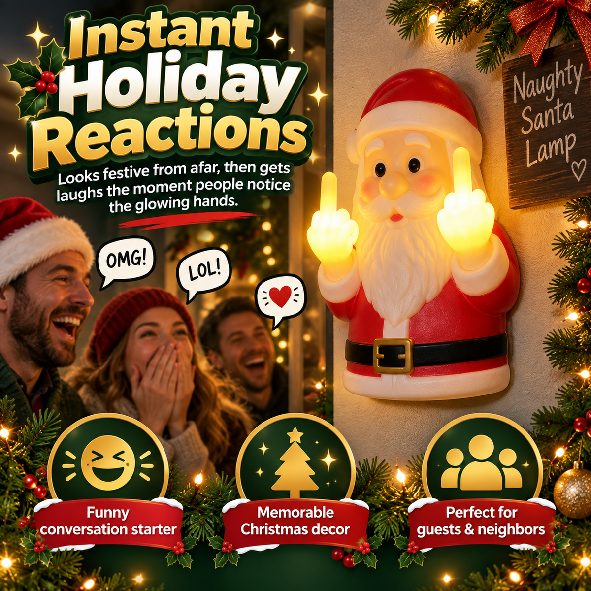 Naughty Santa Lamp