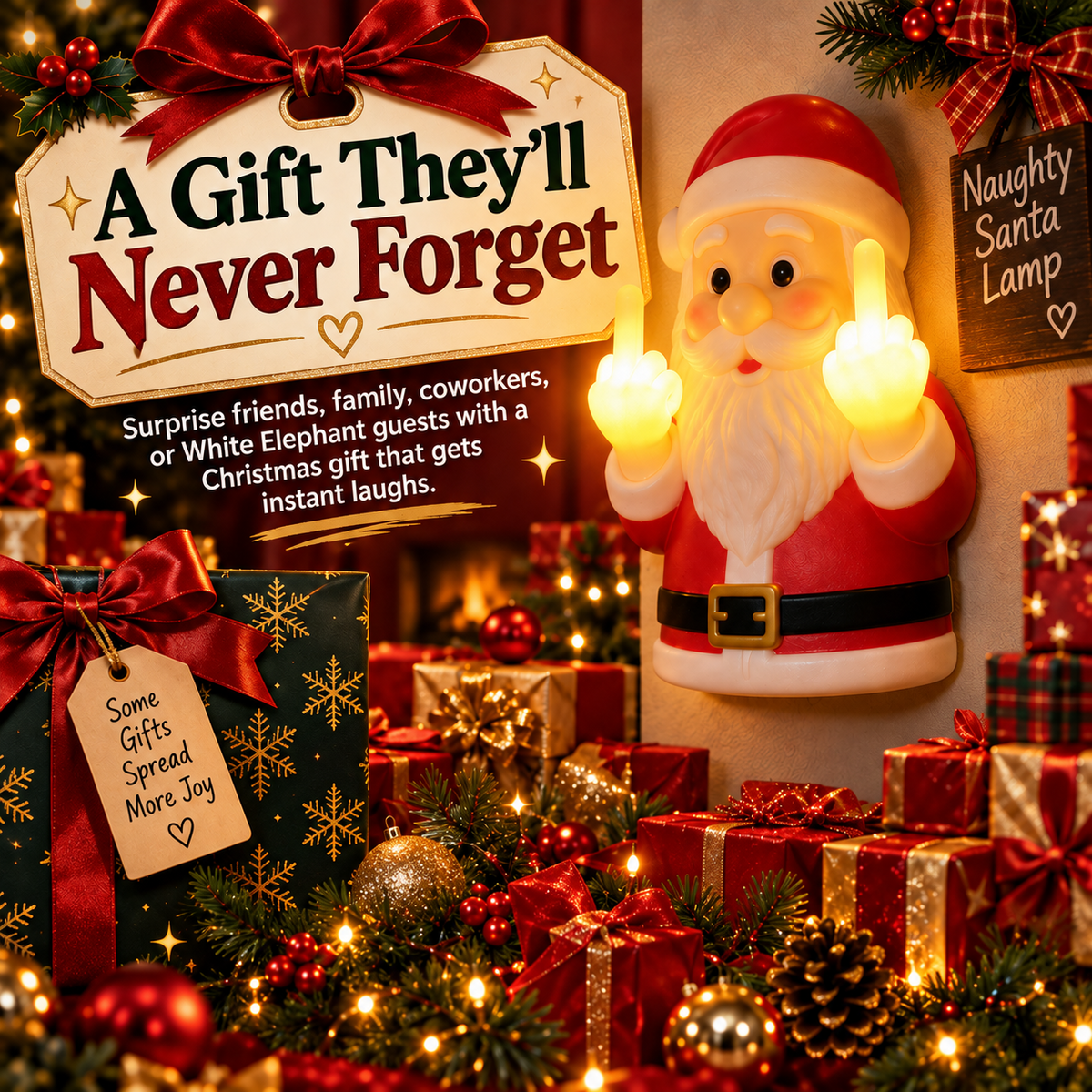 Naughty Santa Lamp