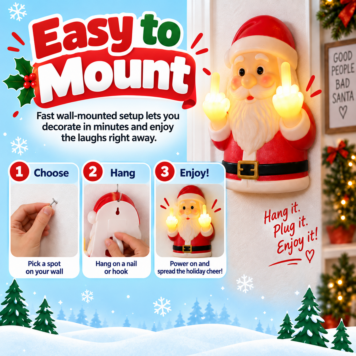 Naughty Santa Lamp